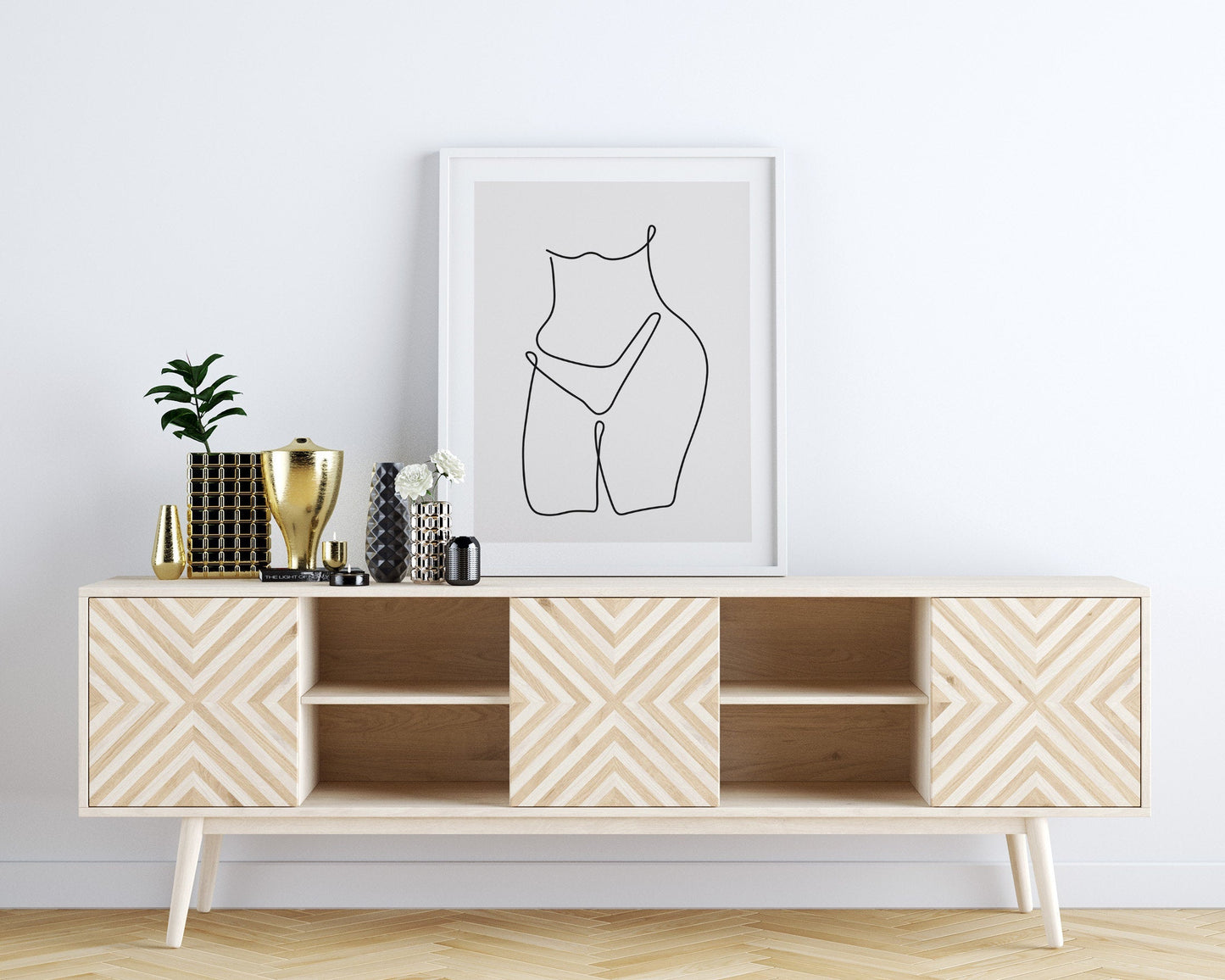 Nude woman line art poster