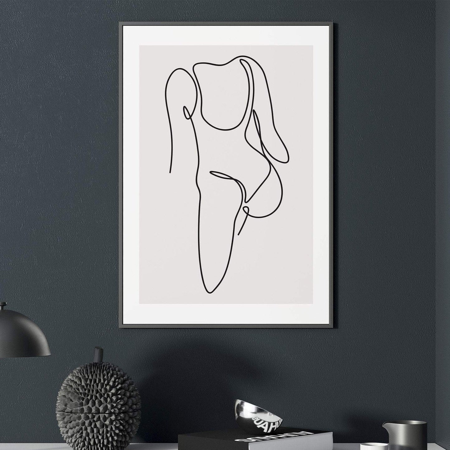 Nude woman line art print