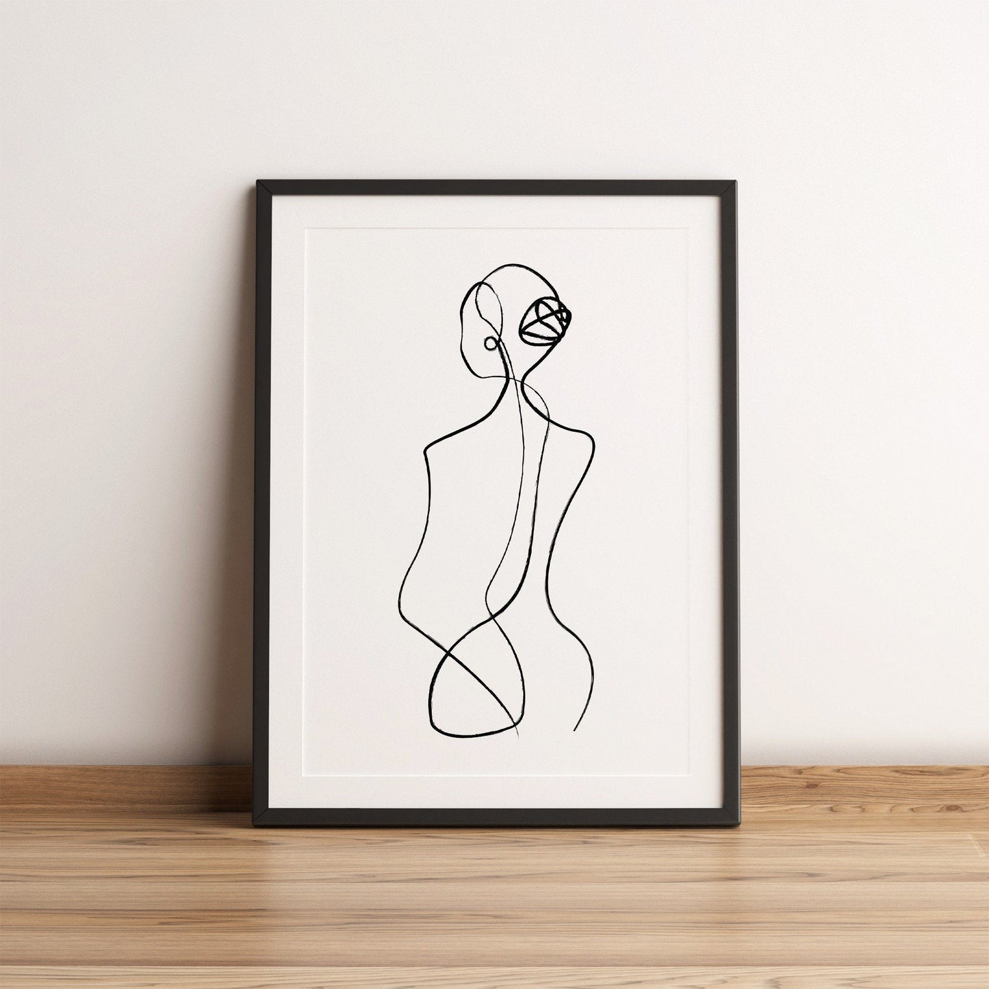 Pearl Earring Single Line Print