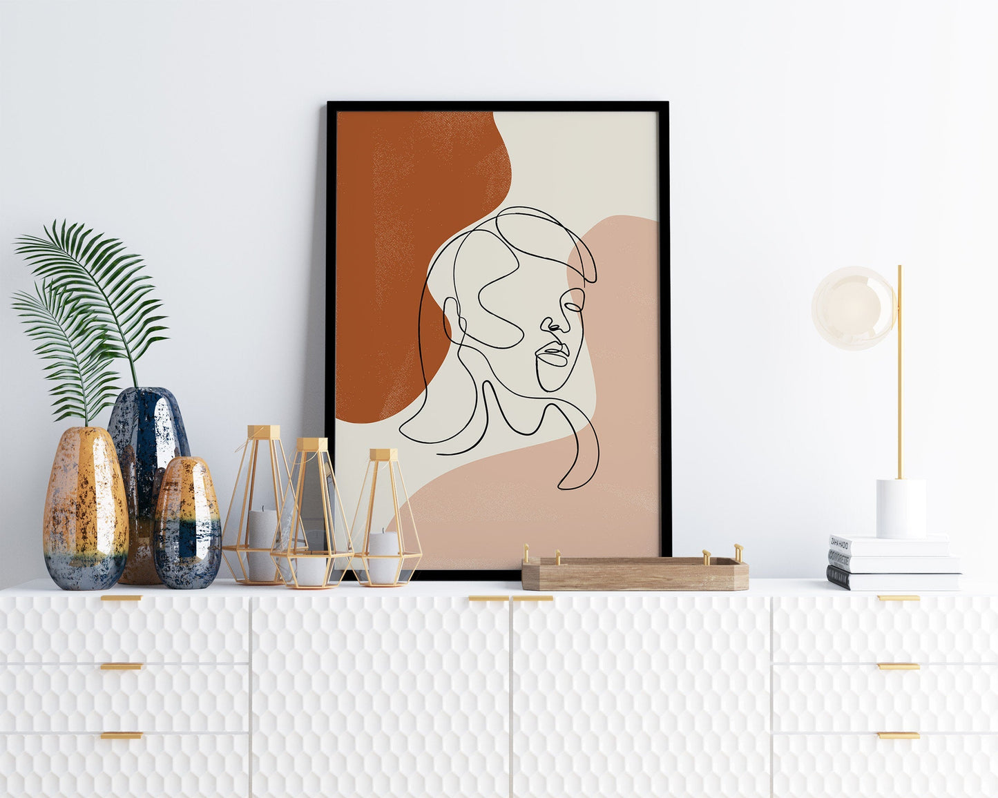 Terracotta Boho Face Print