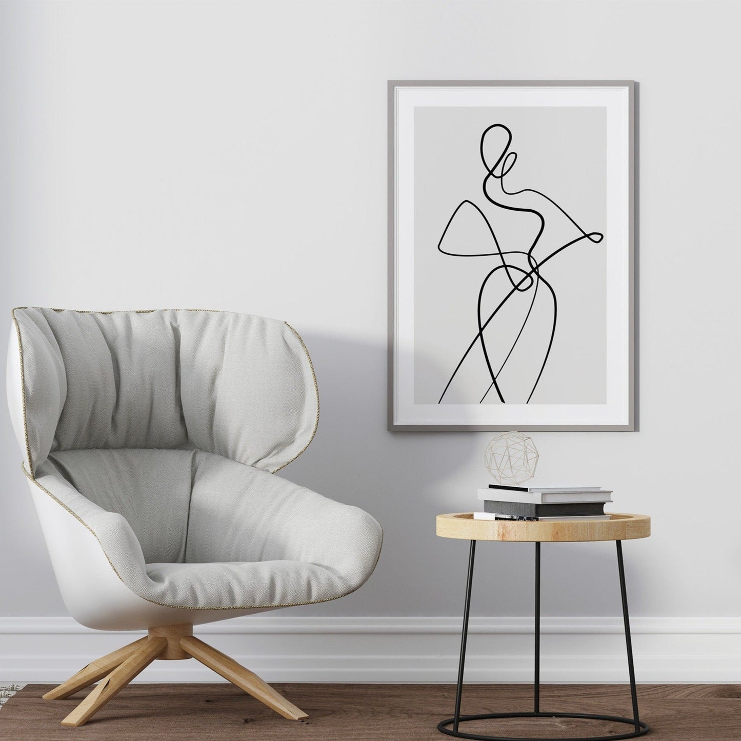 Black & white line art poster