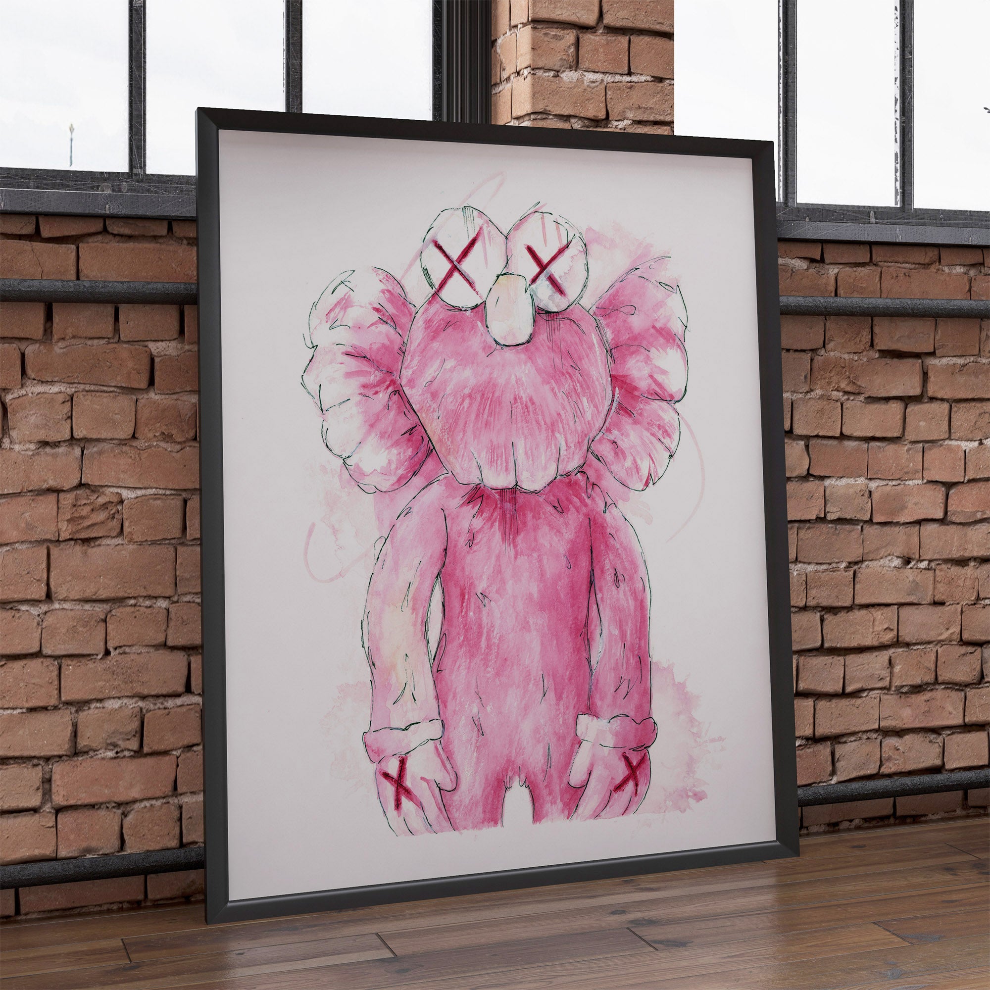 KAWS BFF artwork in pink