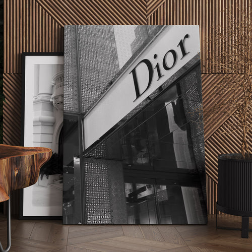 Dior canvas print in black and white