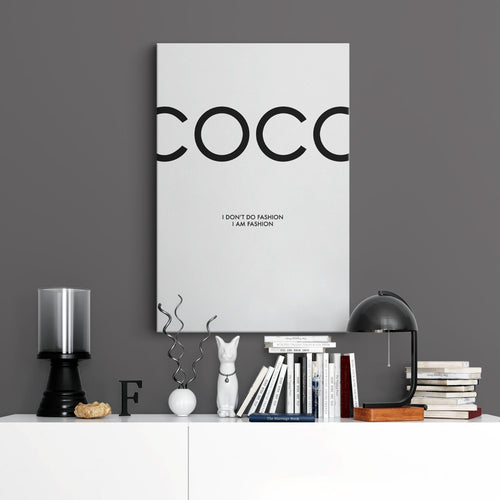 Interior decor with Coco fashion canvas print