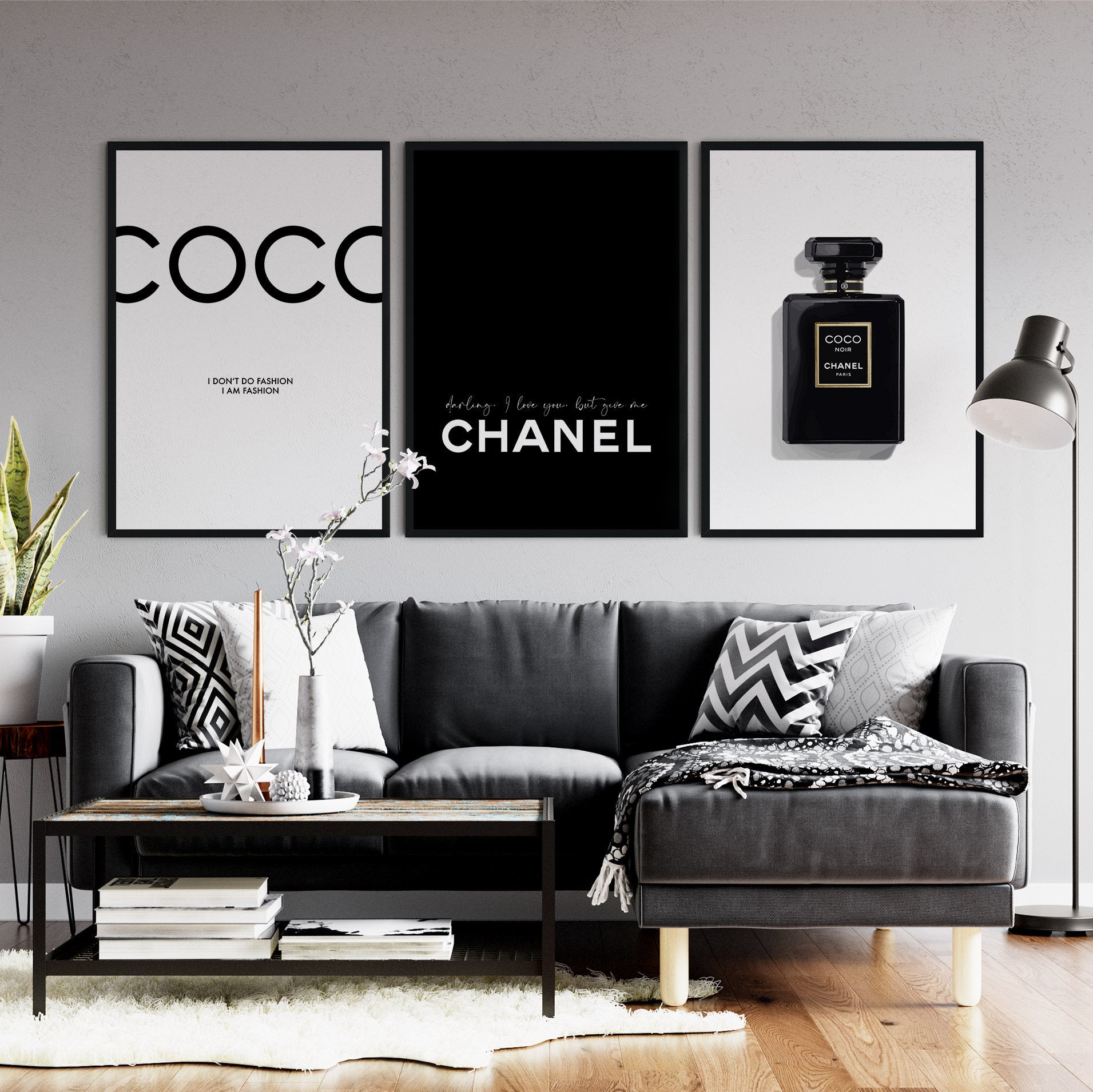 Sommerhus Army Maori Set of 3 Coco Chanel Graphical Prints | Coco Chanel Quote Prints –  TemproDesign