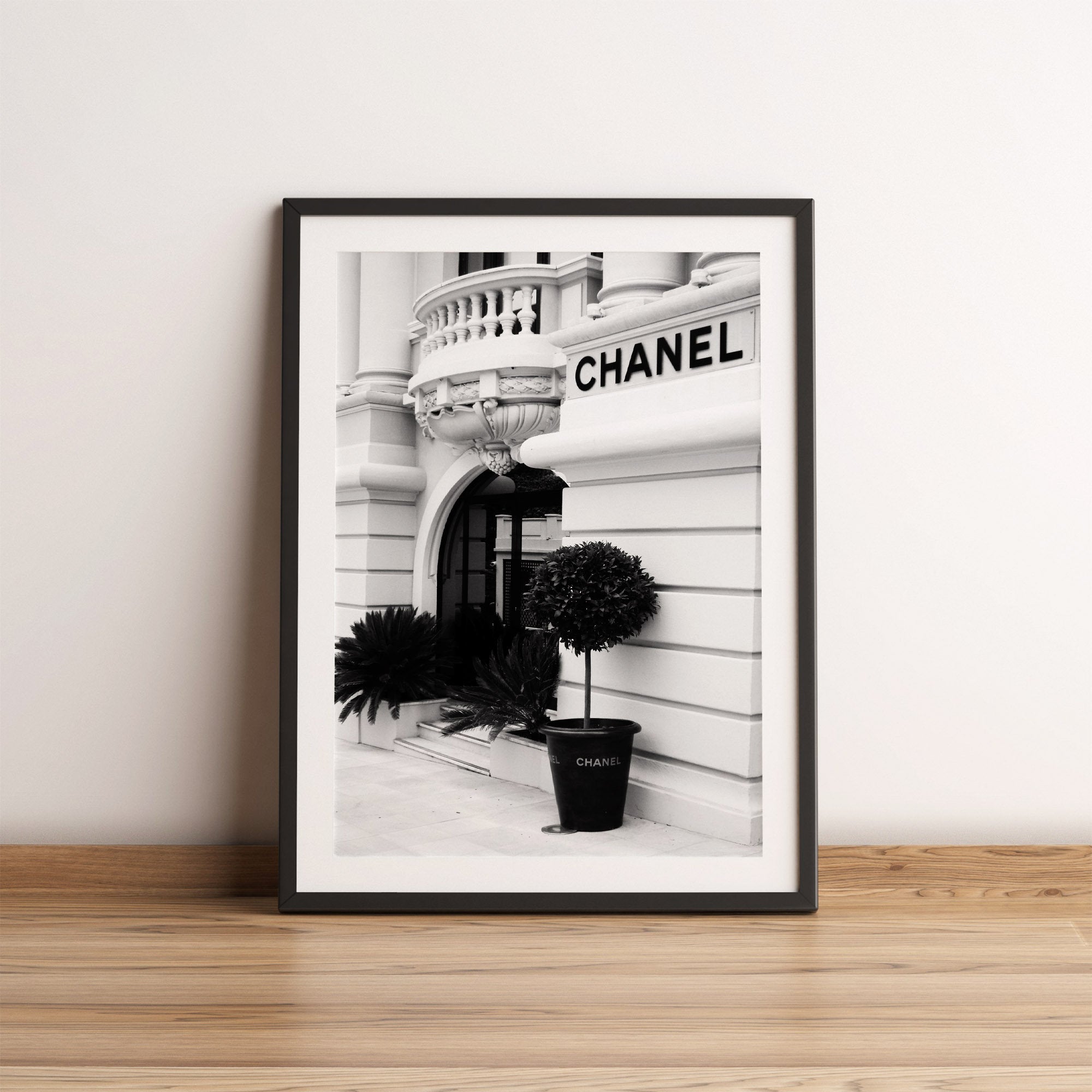Black & White Chanel store poster