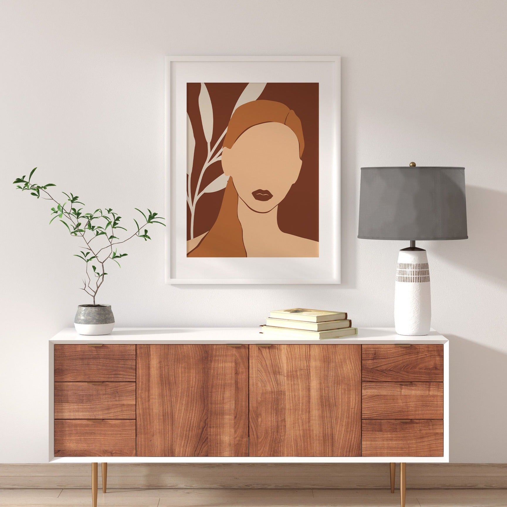 Abstract bohemian woman print