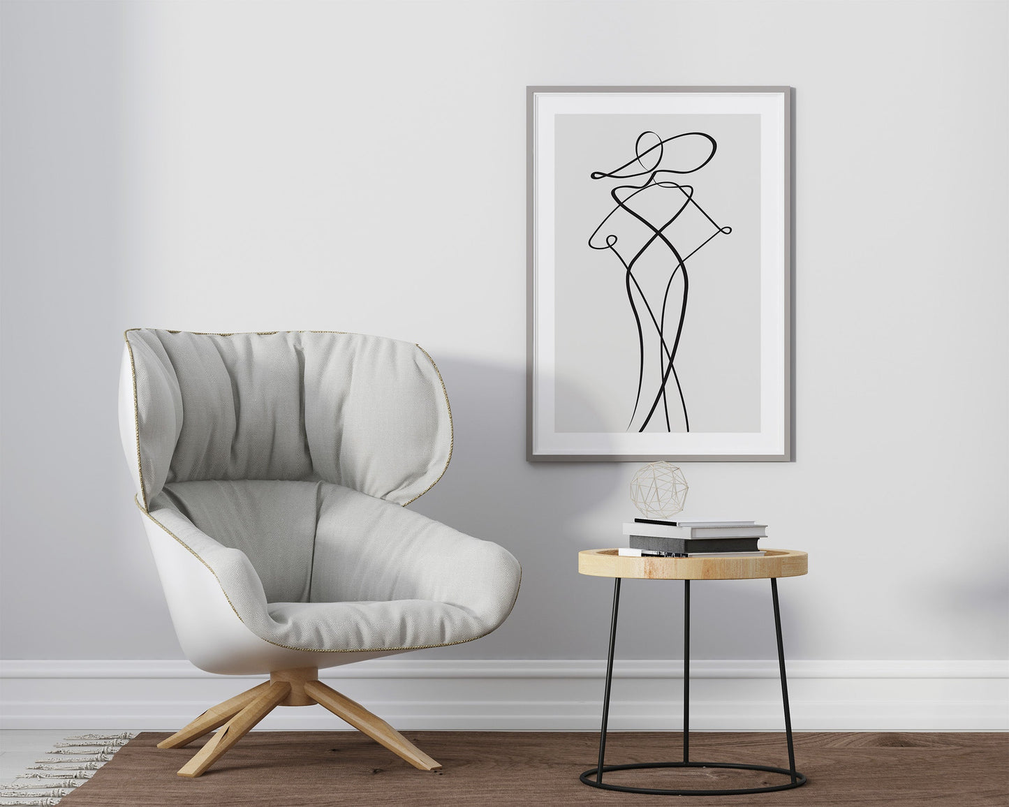 Black and white minimalist art print