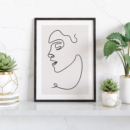Line Art Face Print