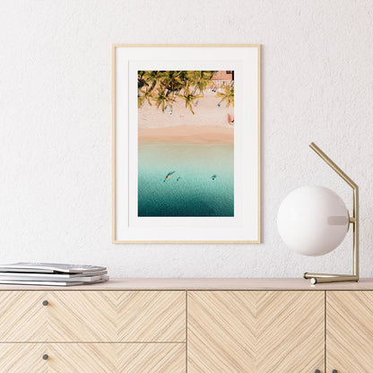 Coastal interior with beach photography print