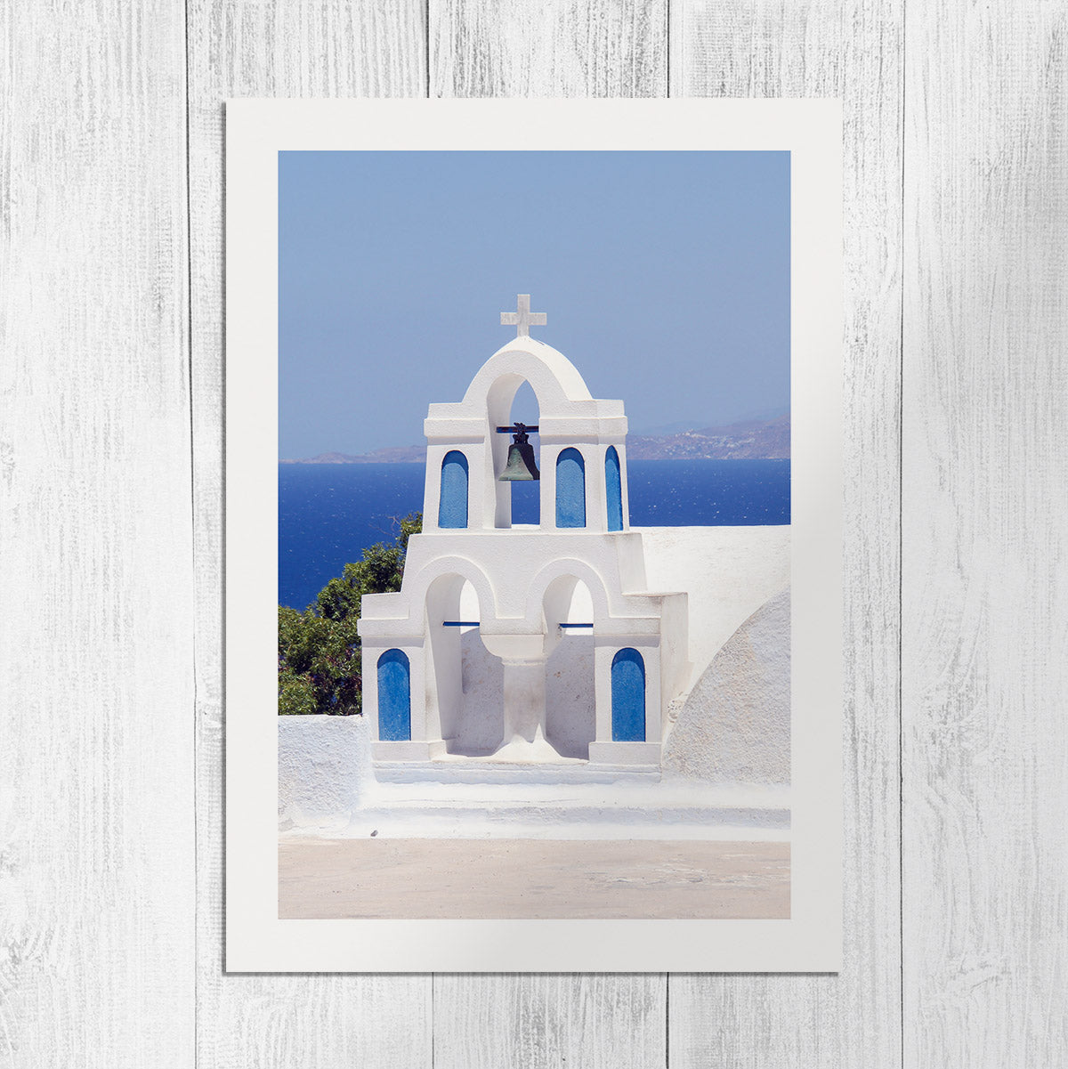 Photography poster of a church in Santorini