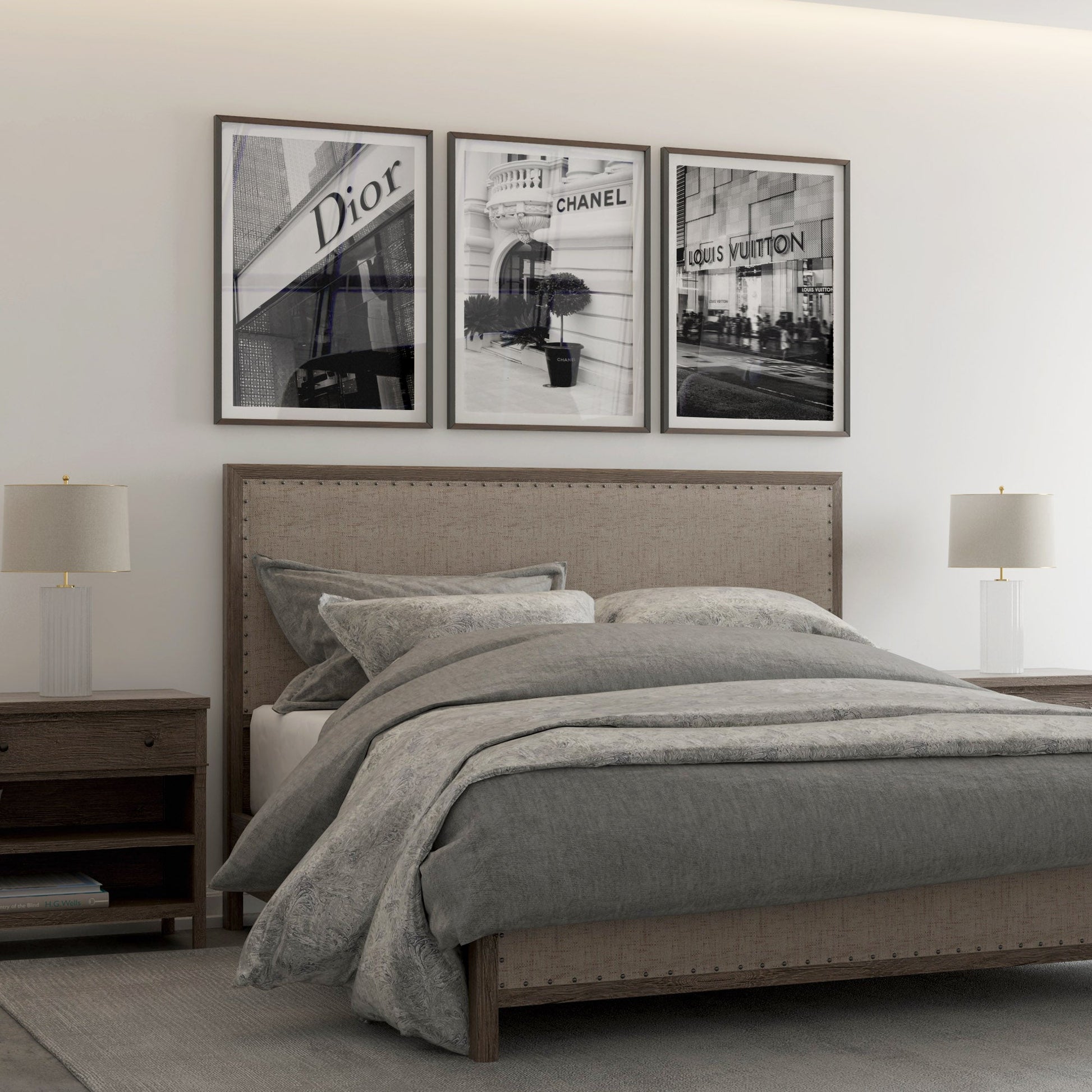 Bedroom decor with designer wall art