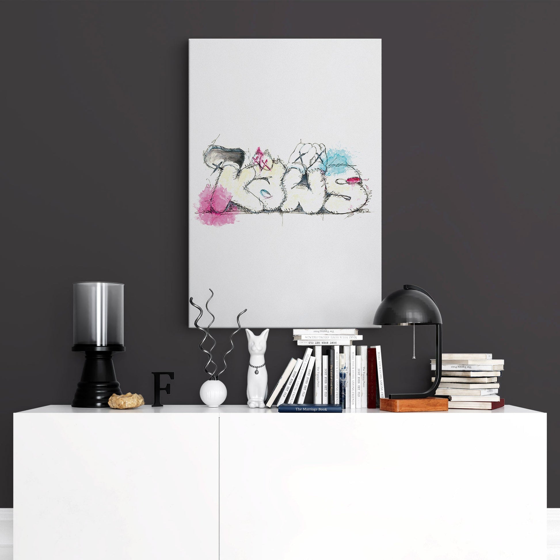 Hypebeast art featuring KAWS lettering