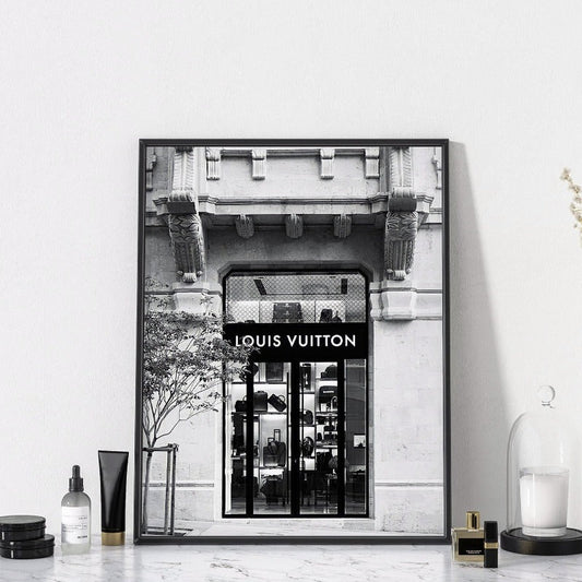 Powder Room decor with Louis Vuitton photography print