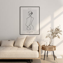 Load image into Gallery viewer, Modern living room decor with minimalist line art print
