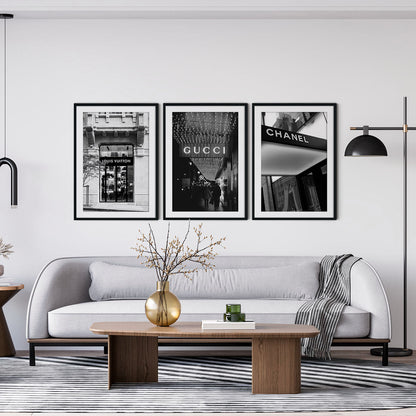 Modern interior with framed designer wall art