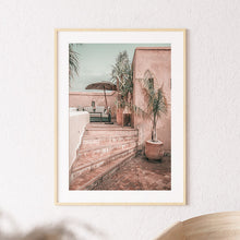 Load image into Gallery viewer, Coastal print of palm trees on a terrace
