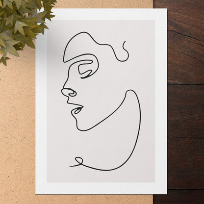 Line Art Face Print