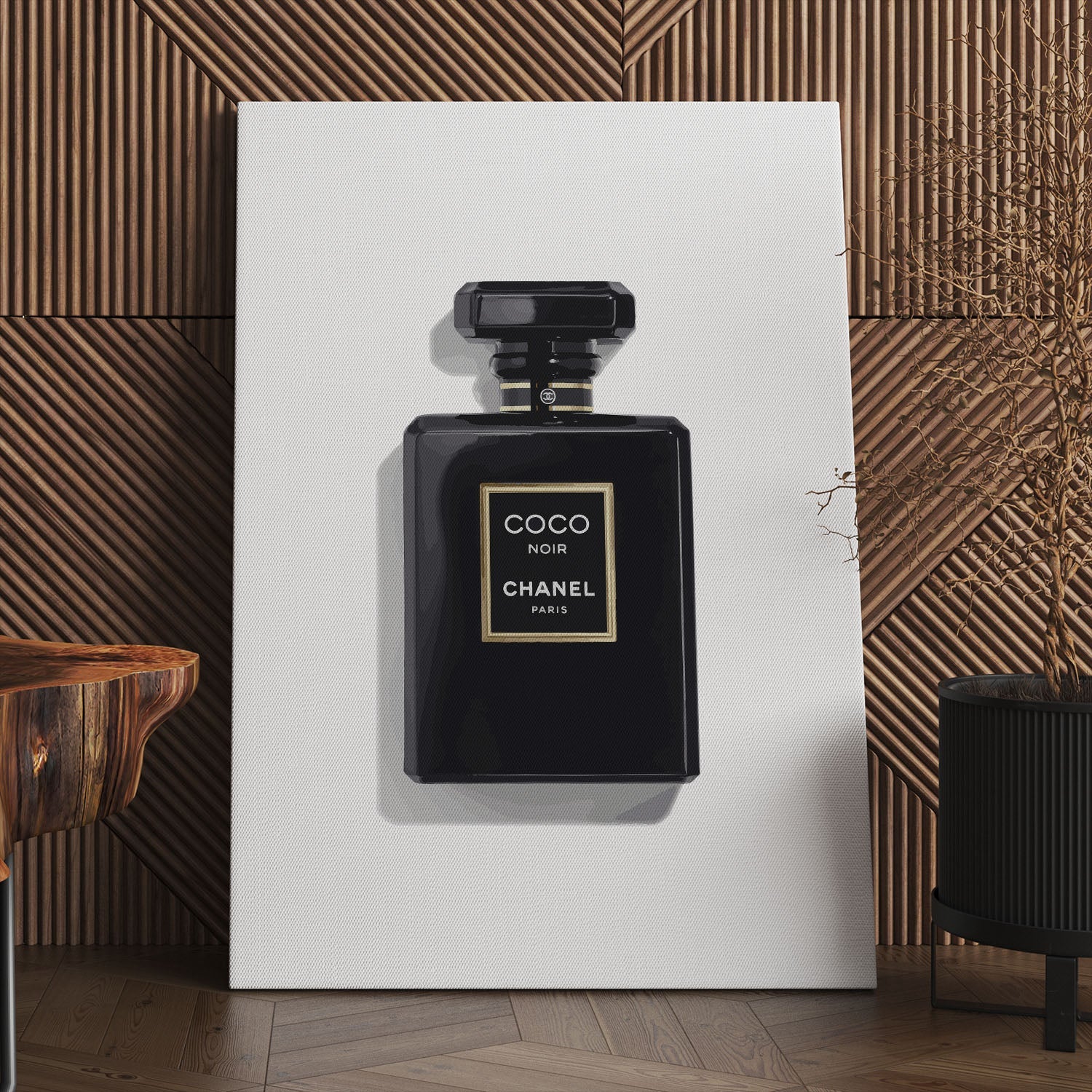 Large perfume bottle fashion print on canvas