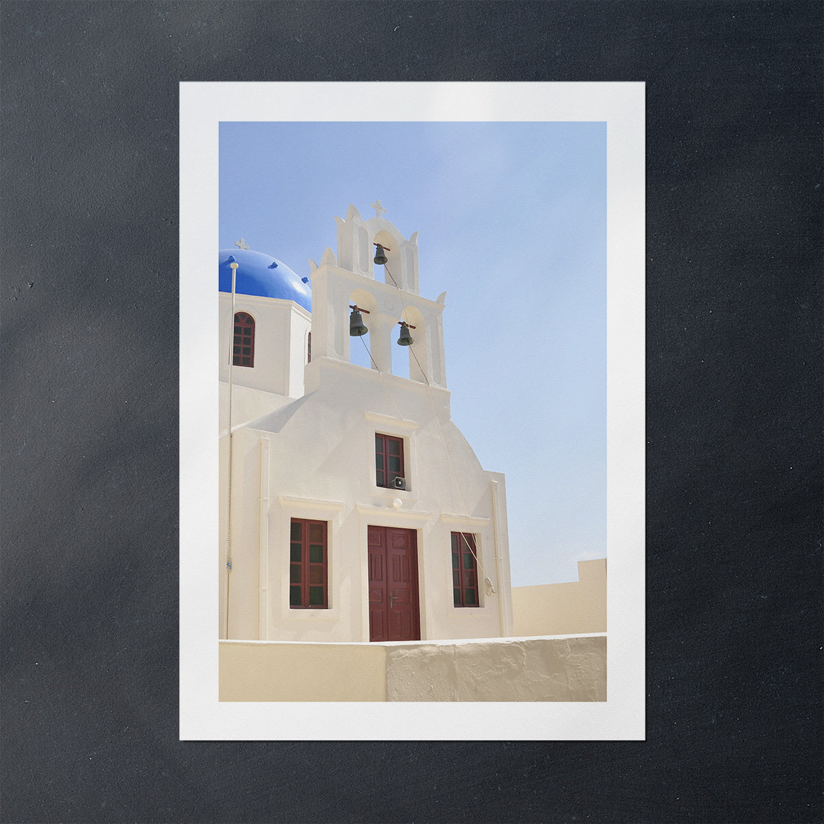 White church in Santorini poster