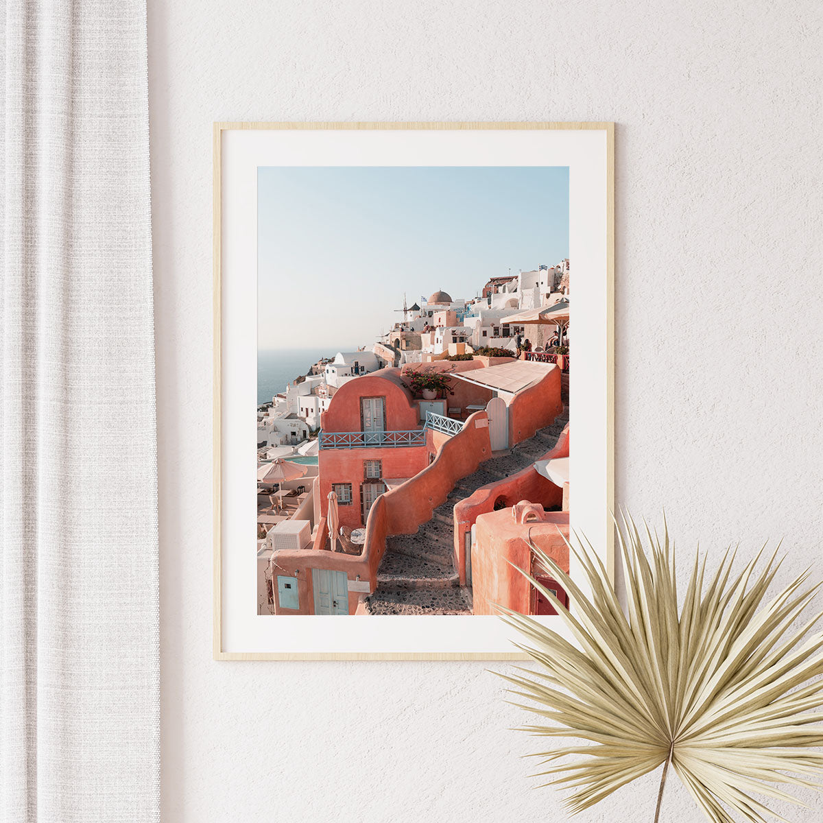 Framed print of Santorini houses
