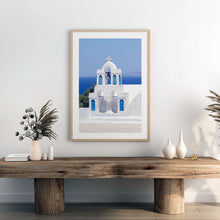 Load image into Gallery viewer, Modern coastal interior with Santorini art print
