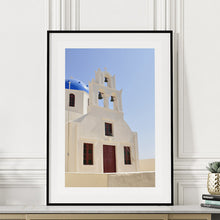 Load image into Gallery viewer, Framed photography print of a Santorini church
