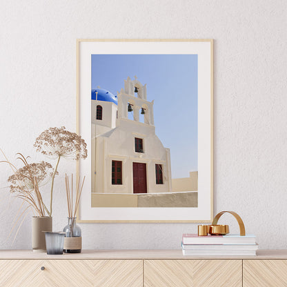 Santorini Church Print