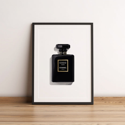 Coco Chanel perfume bottle print