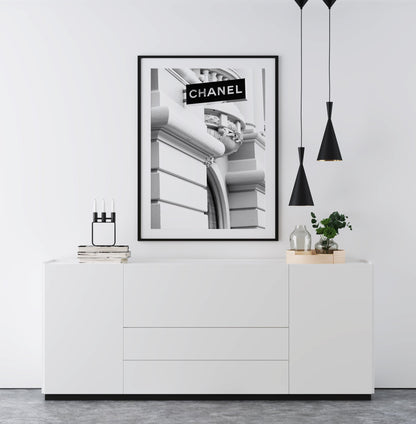 Black & white Chanel wall art