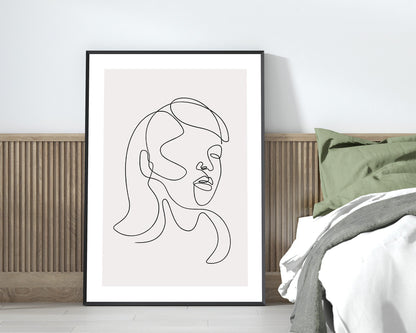 Continuous Line Face Print