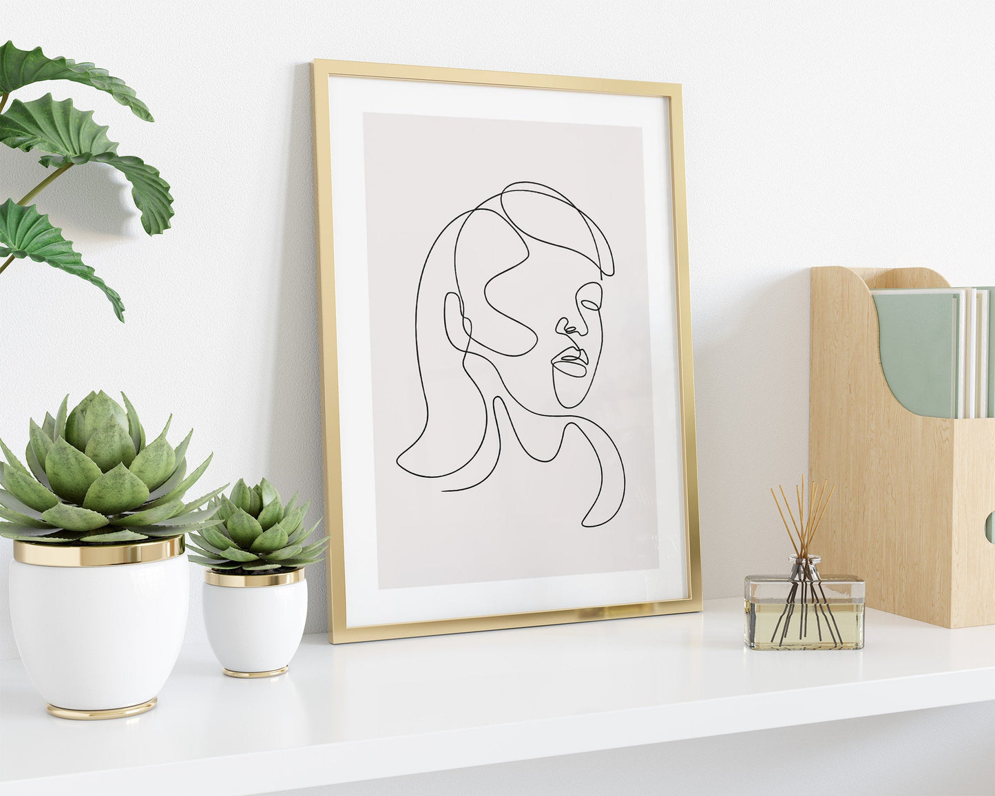 Continuous Line Face Print