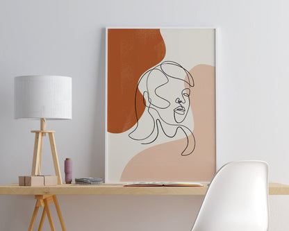 Terracotta Boho Face Print
