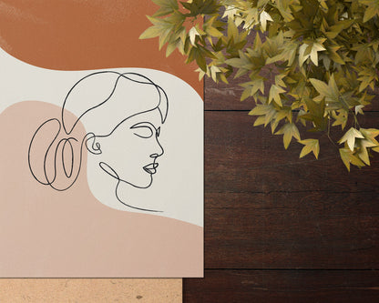 Boho Line Art Face Print