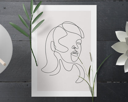 Continuous Line Face Print