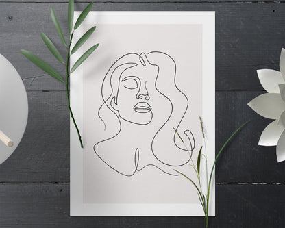 Flowing Hair Face Print