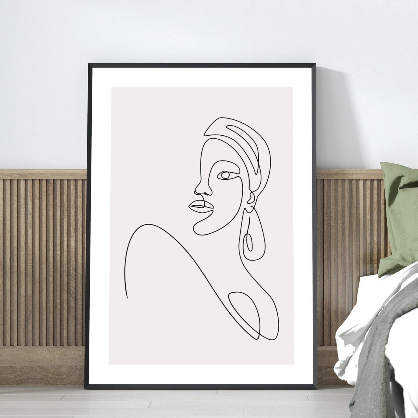 Figurative Single Line Face Print