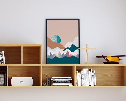 Mid Century Rising Moon Print