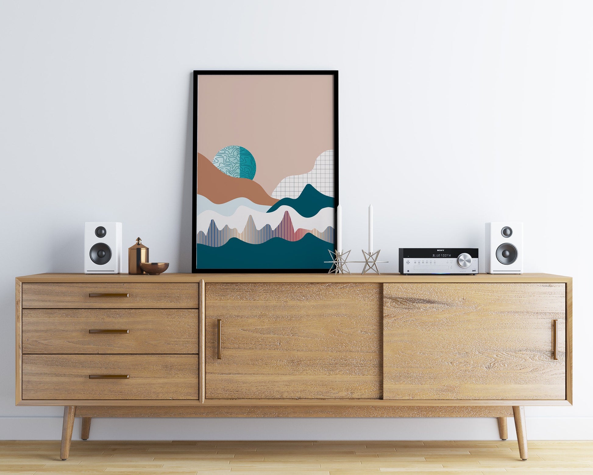 Graphical mid century modern art print