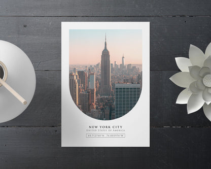 New York City Coordinates Print