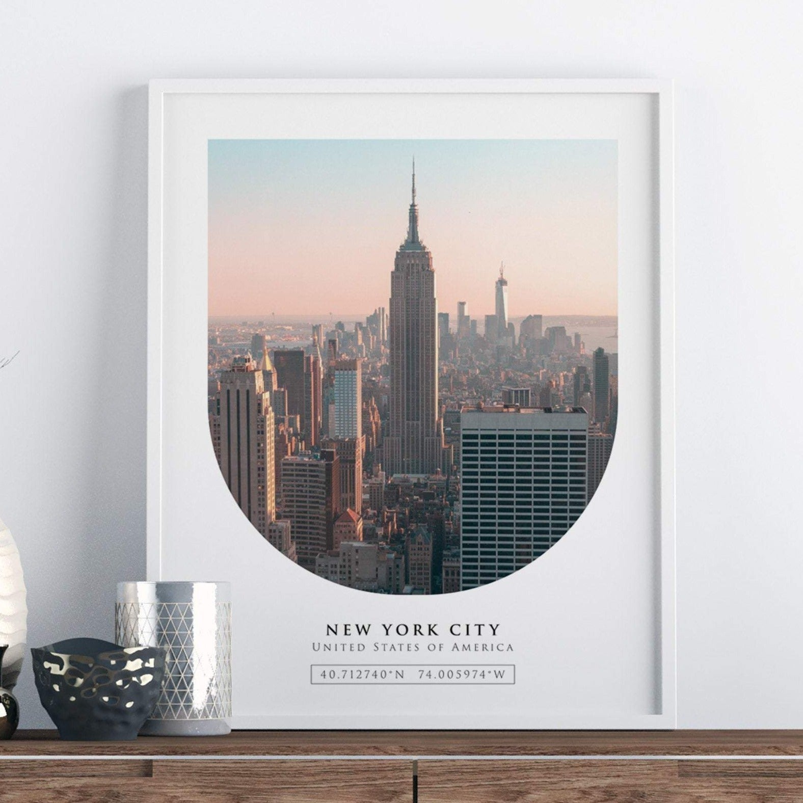 New York city coordinates poster
