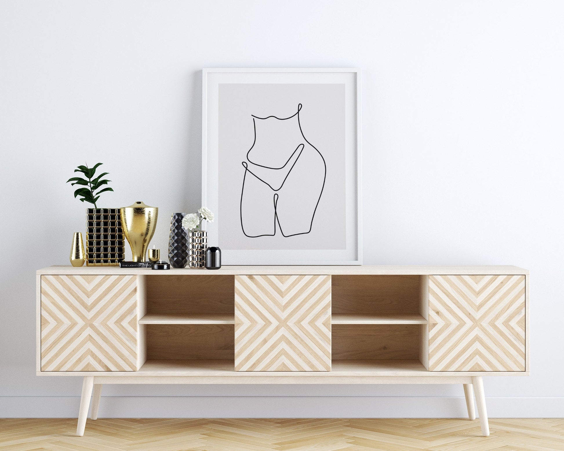 Nude woman line art poster