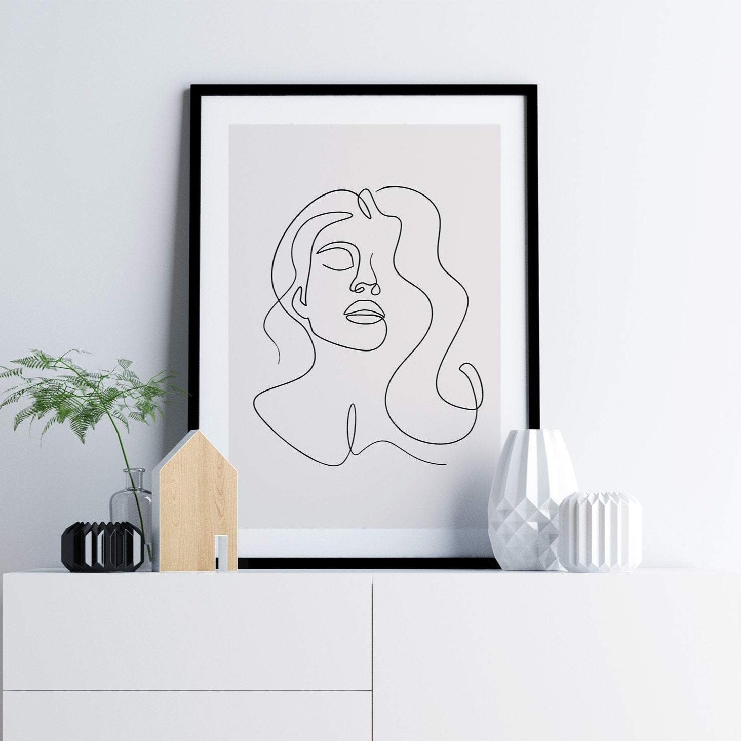 Line art face print