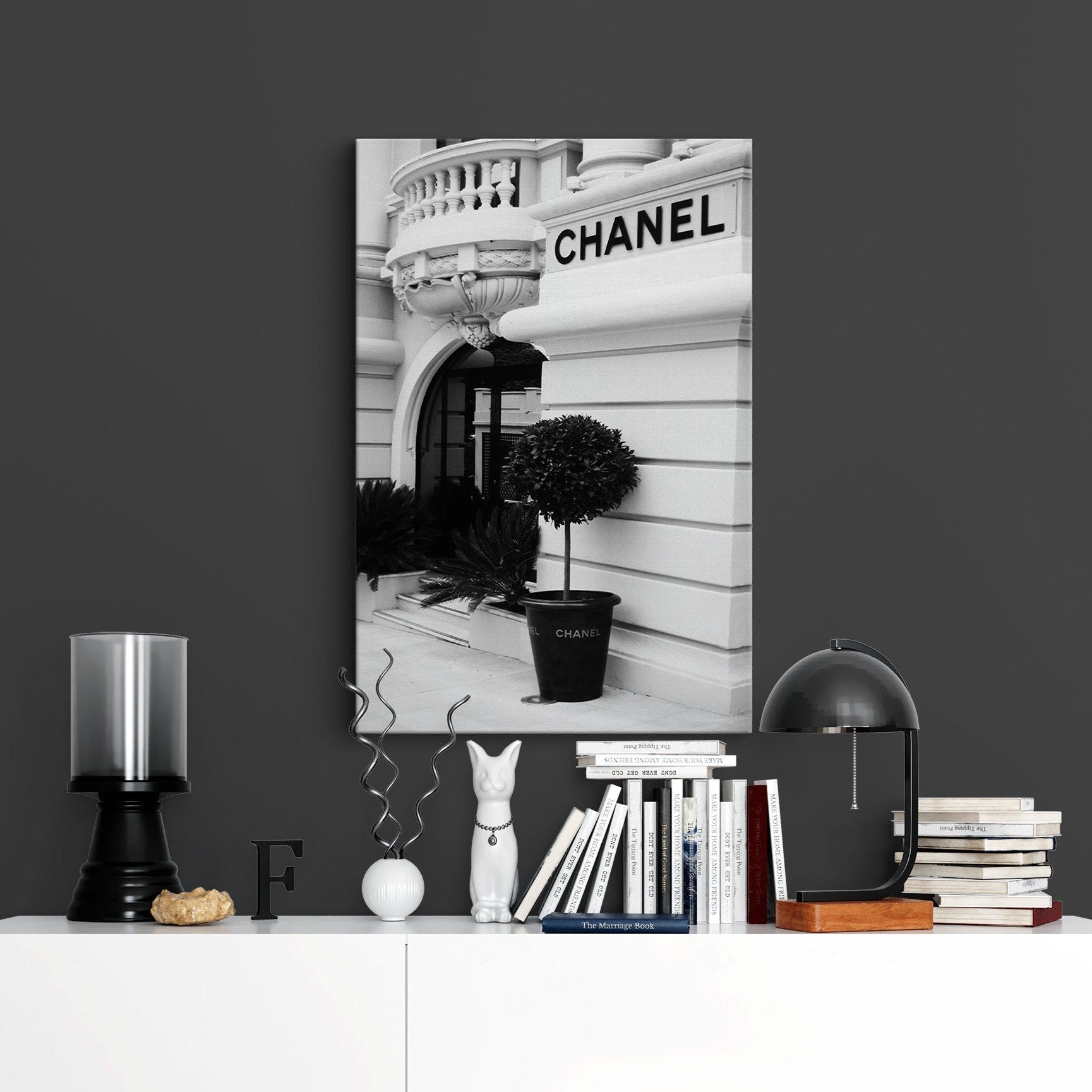 Modern interior with a Chanel canvas print 