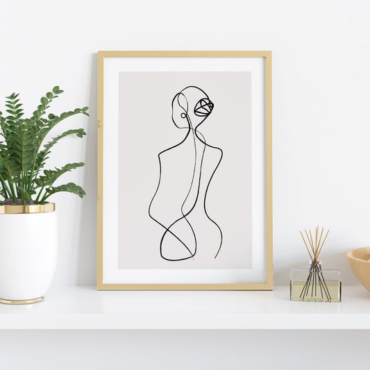 Nude woman line art