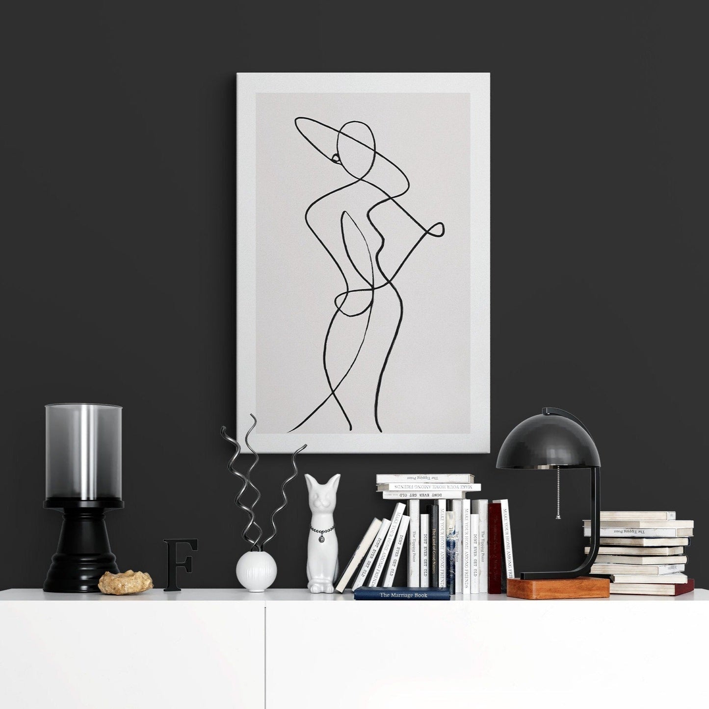 Line Art Woman Canvas Print