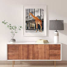 Load image into Gallery viewer, Dior wall art featuring a giraffe outside Dior store
