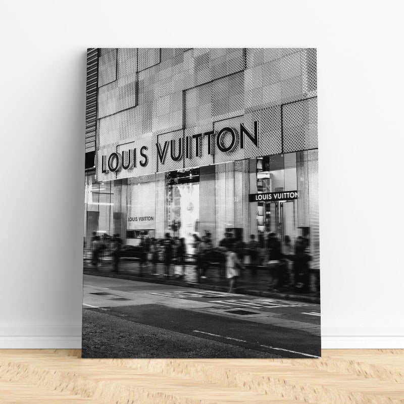 Louis Vuitton canvas print in black and white
