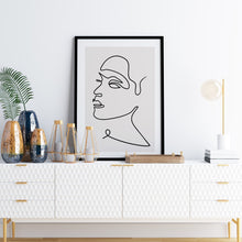 Load image into Gallery viewer, Minimalist wall art featuring a line art face
