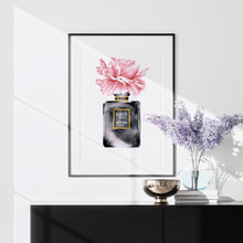 Load image into Gallery viewer, Interior styling with a Chanel perfume bottle print
